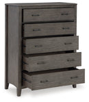 Montillan - Five Drawer Chest - Grayish Brown