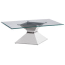 Jenny - Glass Top Stainless Steel Table