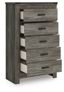 Frandern - Five Drawer Chest - Gray