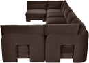 Hammond - Velvet Performance Fabric Upholstered 7 Piece U-Shaped Armless Sectional