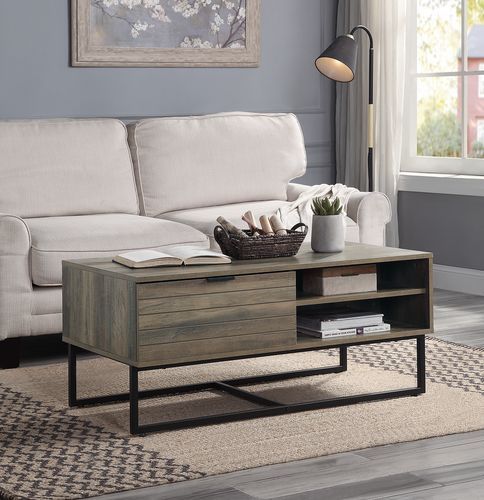 Homare - Accent Table - Rustic Oak & Black Finish