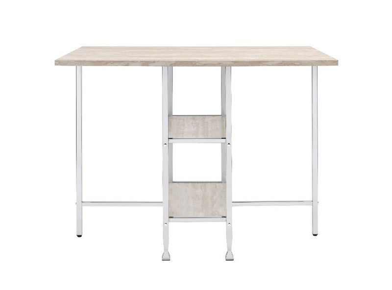 Raine - Counter Height Table - Antique White & Chrome