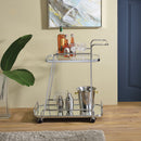 Aegis - Serving Cart - Clear Glass & Chrome