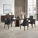 Estella - Dining Table With Marble Top - Black Natural Marble Top & Walnut