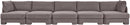 Hammond - Velvet Performance Fabric Upholstered 5 Piece Sofa