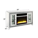 Noralie - 35" TV Stand With Fireplace & LED - Mirrored & Faux Diamonds