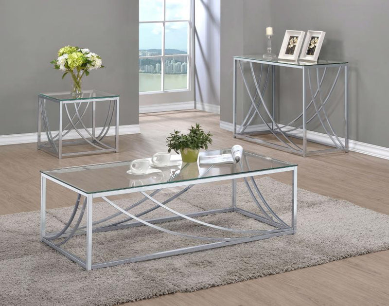 Lille - Rectangular Glass Top Coffee Table - Chrome