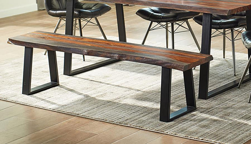 Ditman - Live Edge Wood Dining Bench - Gray Sheesham