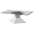 Jenny - Glass Top Stainless Steel Table