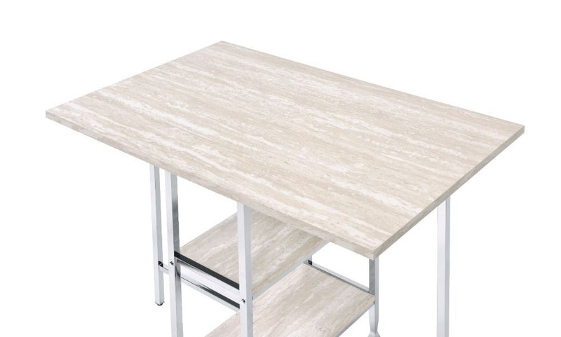 Raine - Counter Height Table - Antique White & Chrome