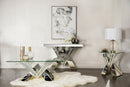 Taffeta - Glass Top Mirrored Acrylic Table