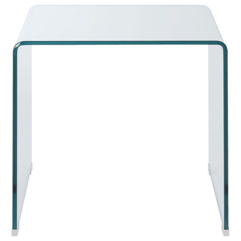 Ripley - Squared Tempered Bent Glass Side End Table - Clear