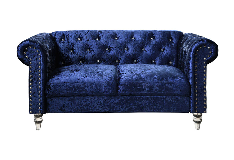 U9550 - Velvet Loveseat - Blue