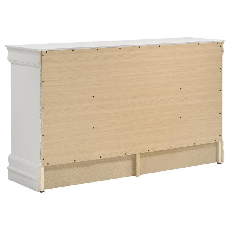 Louis Philippe - 6 Drawers Dresser - White