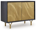 Tayner - Accent Cabinet - Black / Gold Finish