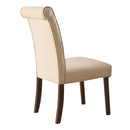 Gasha - Side Chair (Set of 2) - Beige Linen & Walnut