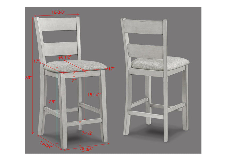 Lester - 5 Piece Counter Height Table Set - Drift Wood