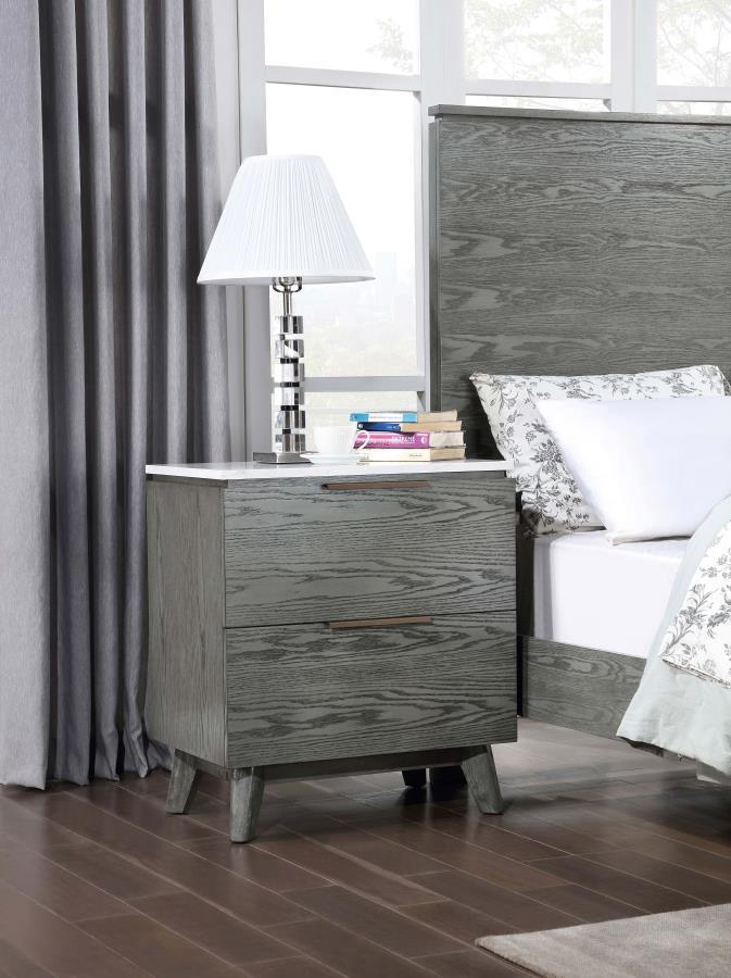 Nathan - 2-Drawer Nightstand - Gray