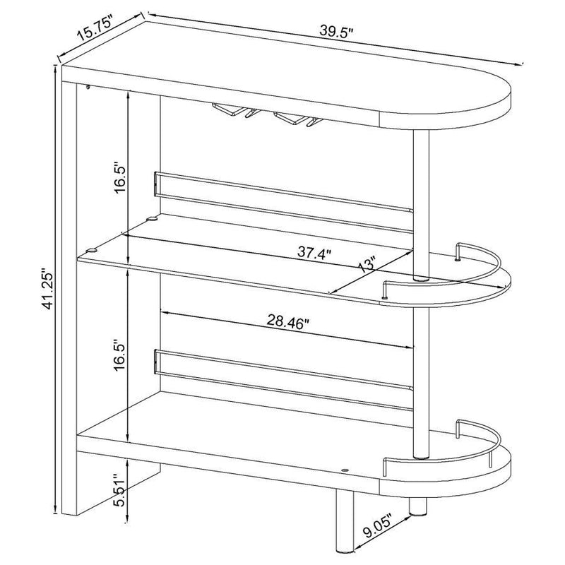 Adolfo - Rectangular 2-Tier Home Bar Table