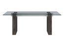 D4238 - Dining Table - Clear / Dark Brown