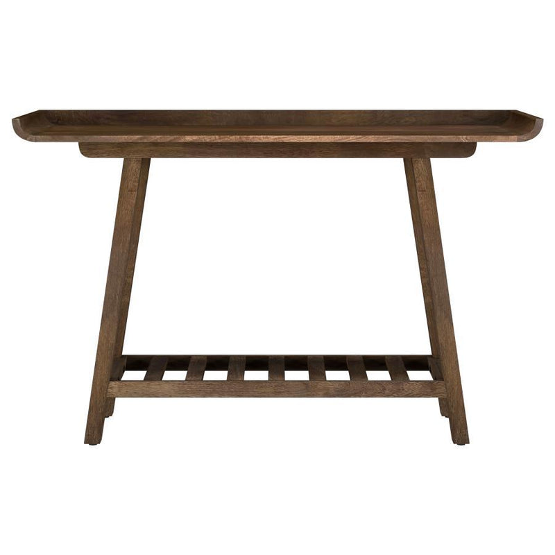 Ornelas - 46" Console Table With Slatted Shelf - Mango Brown