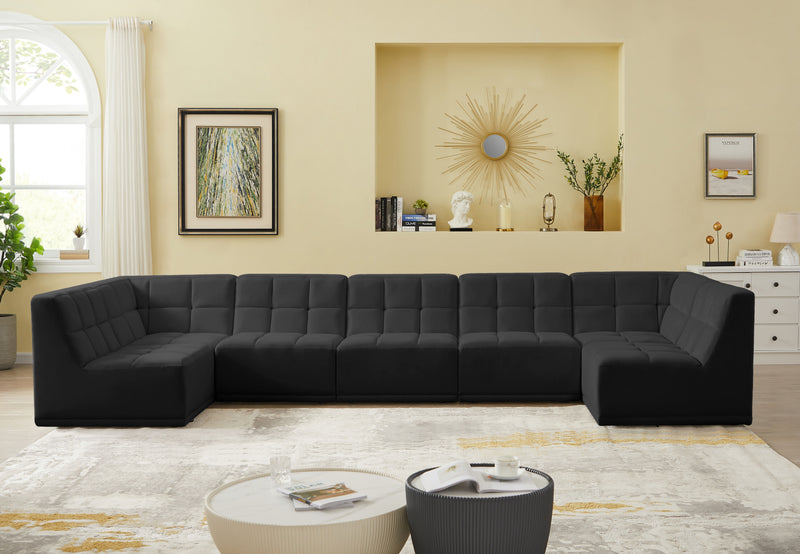 Relax - Modular Sectional 7 Piece - Black