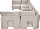 Hammond - Velvet Performance Fabric Upholstered 7 Piece U-Shaped Armless Sectional
