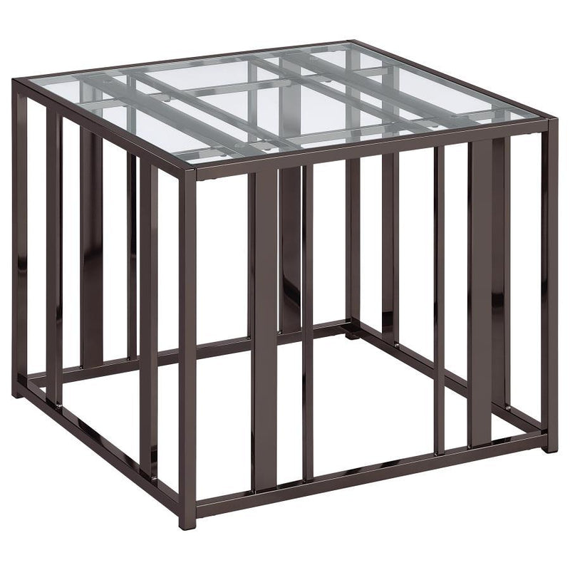 Adri - Rectangular Glass Top Side End Table