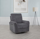 Adler - Upholstered Power Swivel Glider Recliner