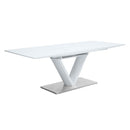 Gallegos - Dining Table With Leaf - White High Gloss