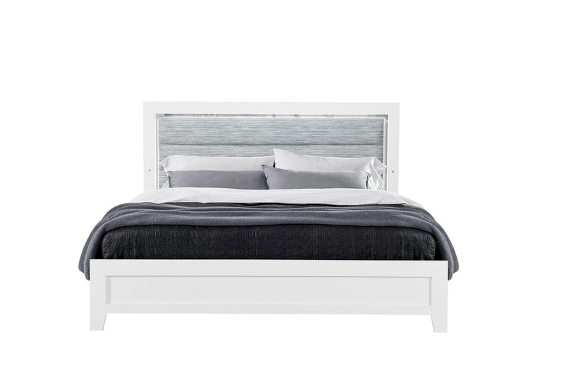 Luccia - Queen Bed With LED - White