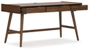 Lyncott - 3 Pc. - Home Office Desk, Chair, Bookcase - Brown