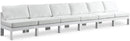 Nizuc - Outdoor Patio 6 Seat Armless Modular Sofa With White Frame