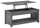 Freedan - Rect Lift Top Cocktail Table - Grayish Brown
