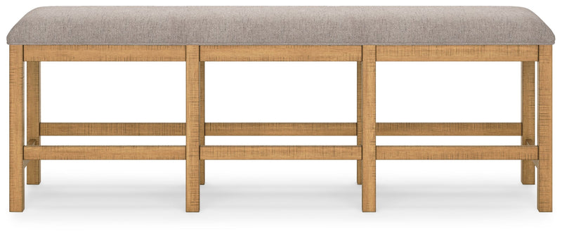 Havonplane - Brown - XL Counter Height Upholstered Dining Bench