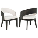 Leandro - Upholstered Dining Arm Chair (Set of 2) - Burnished Black / Cream