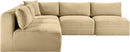 Shaggy - 5 Piece Modular Corner Armless Sectional