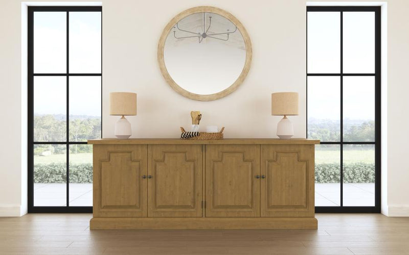 Florence - 4 Door Dining Sideboard Buffet Cabinet - Rustic Honey