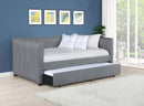 Brodie - Upholstered Twin Daybed With Trundle - Gray