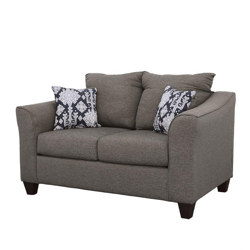 Salizar - Upholstered Flared Arm Loveseat - Charcoal Gray