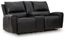 Glossmore - Reclining Loveseat With Console - Black
