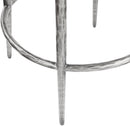Ferro - Performance Fabric Upholstered Backless Bar Stool - Antique Silver