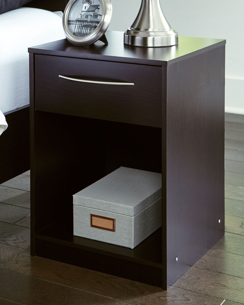 Finch - Black - One Drawer Night Stand