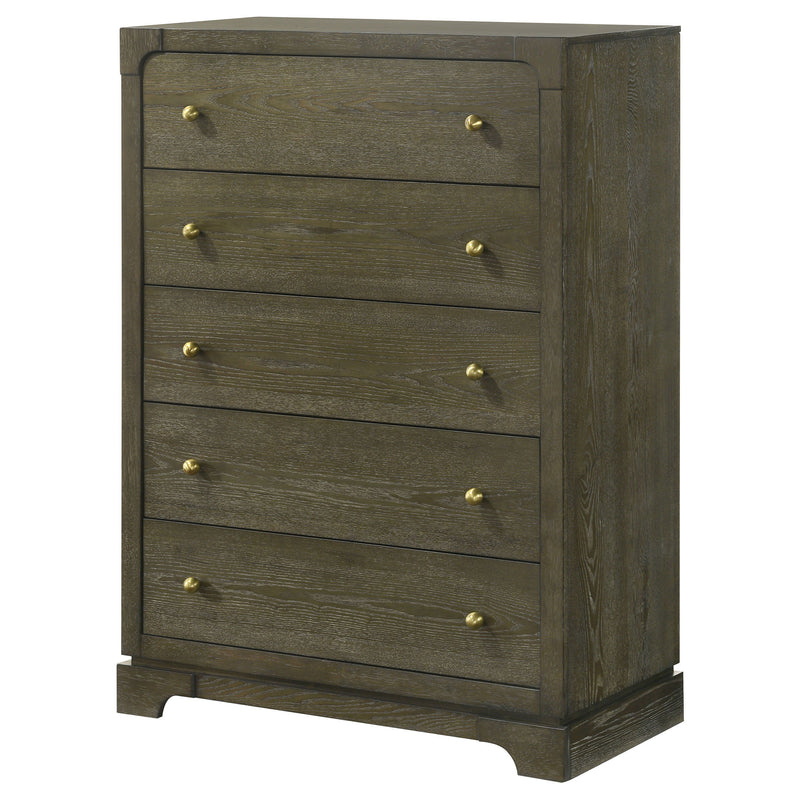 Gran Park - 5-Drawer Bedroom Chest Of Drawers - Dark Cocoa