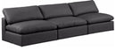 Comfy - Faux Leather Modular Armless Sofa 3 Seats
