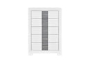 Optimus - 5 Piece Full Bedroom Set - White