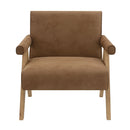 Zoey - Accent Chair - Chocolate Suede & Oak