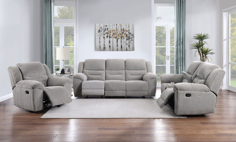 Gilson - Chenille Upholstered Reclining Sofa - Gray