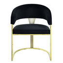 Fallon - Side Chair - Black Velvet & Mirrored Gold