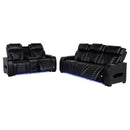 Zuma - Faux Leather Dual Power LED Sofa Set